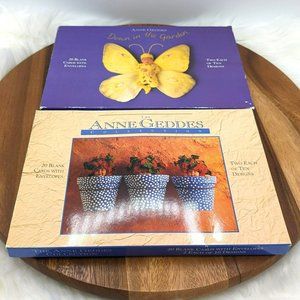 Anne Geddes Vintage 90s Set of Two Blank Greeting Card Sets Envelopes Babies VTG